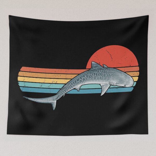 Item preview, Tiger Shark Retro Sunset designed and sold by NicGrayGraphic.