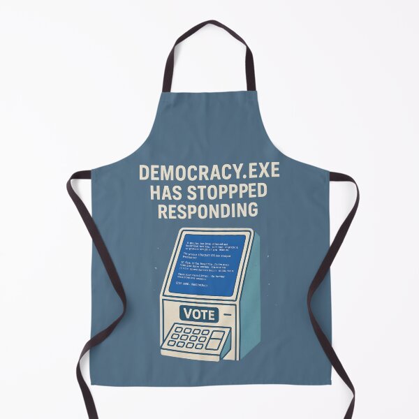 Artikelvorschau, Democracy.exe reagiert nicht mehr – Satire über fehlerhafte Wahlmaschinen entworfen und verkauft von VoidBloom Studio.