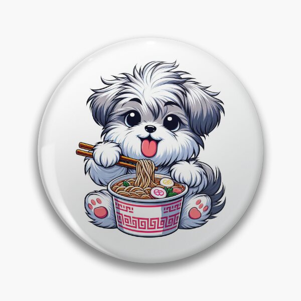 Item preview, Skye Terrier Anime Dog Eating Ramen Noodles designed and sold by doodIllustrate.