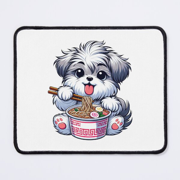 Item preview, Skye Terrier Anime Dog Eating Ramen Noodles designed and sold by doodIllustrate.