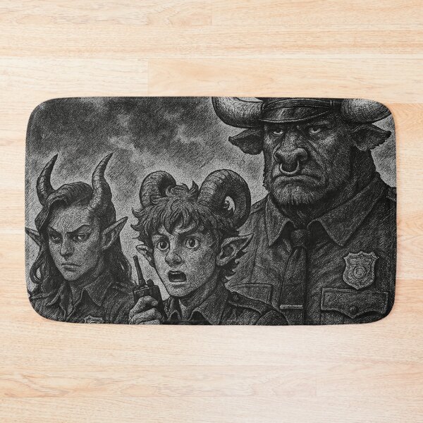 Item preview, Horn Squad: Tiefling, Satyr & Minotaur Police Team 02 designed and sold by AIfolklore.