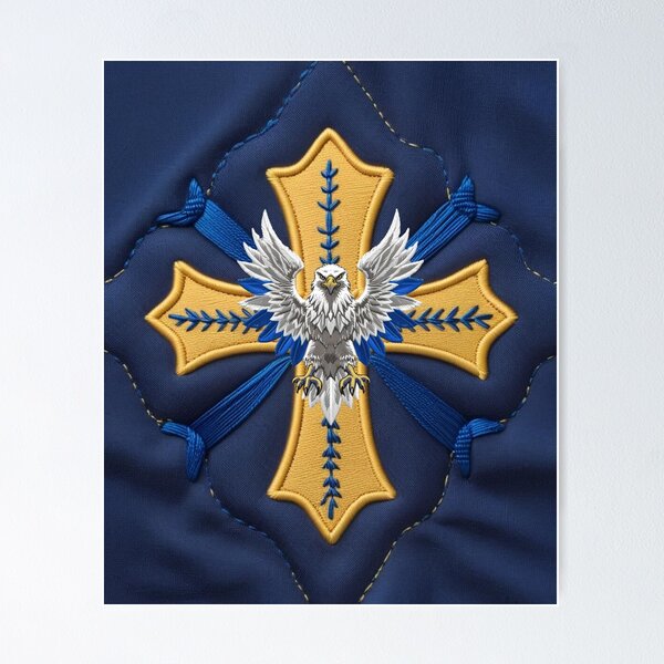 Item preview, Embroidered Swedish Eagle Design  Bold National Wildlife Patch designed and sold by ArtDesignTp.