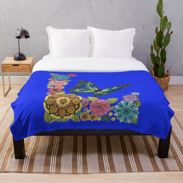 Item preview, butterfly and flowers blue designed and sold by Fred  Terpe.