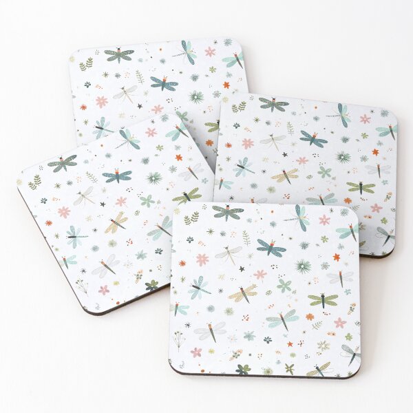 Item preview, Dragonfly and floral pattern designed and sold by Danger Design.