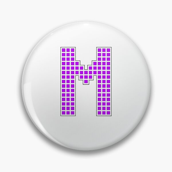 Item preview, Uppercase M - Purple Pixel Block Character designed and sold by PixelGlyphs.