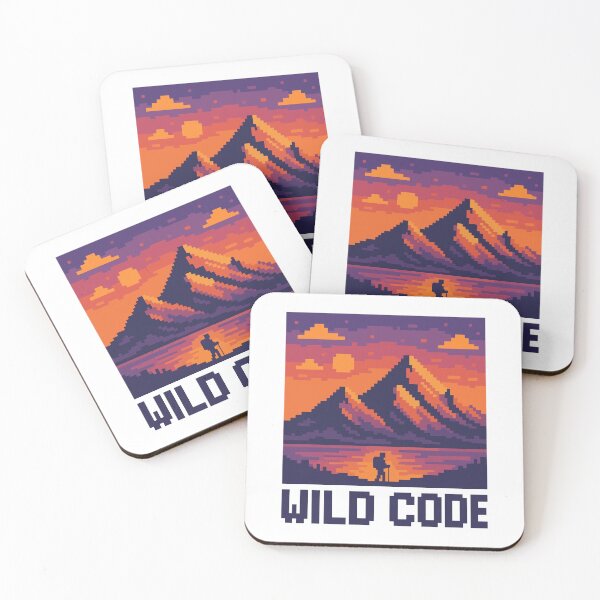 Item preview, Wild Code Pixel Sunset Adventure Mountain Design designed and sold by NaturePixel.