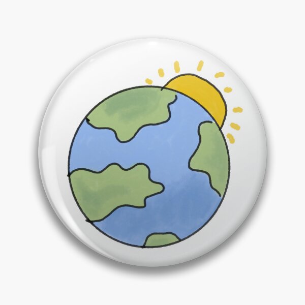 Item preview, Earth aquarel simple blue green with sun, save the planet designed and sold by Eva-Designs-.