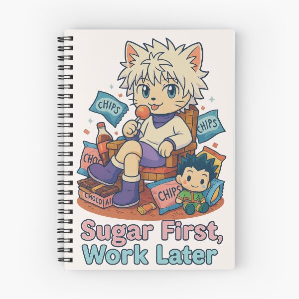 Item preview, Primero el azúcar, después el trabajo – Parodia de Killua, el gato chibi designed and sold by NyxVerse-Studio.