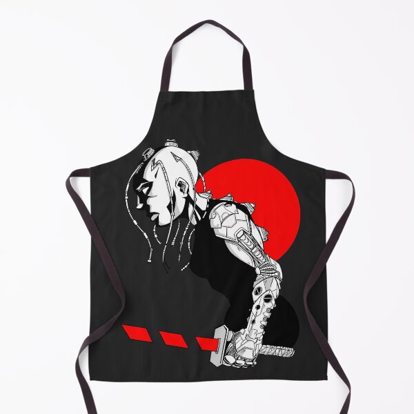 Item preview, A cyborg samurai warrior in front of the black and white Japanese emblem (no AI) designed and sold by fifou96.