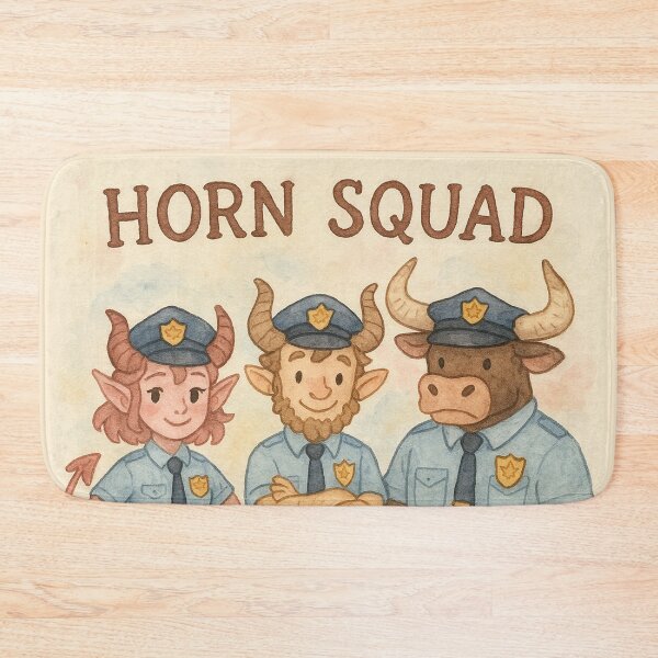 Item preview, Horn Squad: Tiefling, Satyr & Minotaur Police Team 08 designed and sold by AIfolklore.