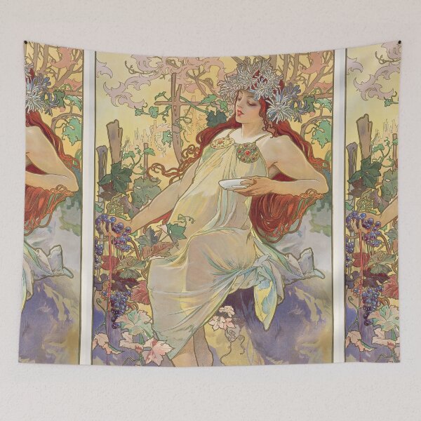 Item preview, Alphonse Mucha The Seasons Autumn designed and sold by maniacfitness.
