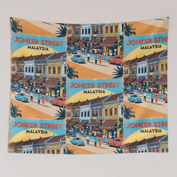 Item preview, Jonker Street Malaysia Vintage Travel Tourism 2 designed and sold by TravelersGems.