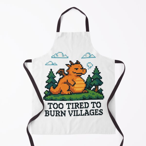 Item preview, Too Tired to Burn Villages Pixel Dragon Fantasy Art designed and sold by NaturePixel.
