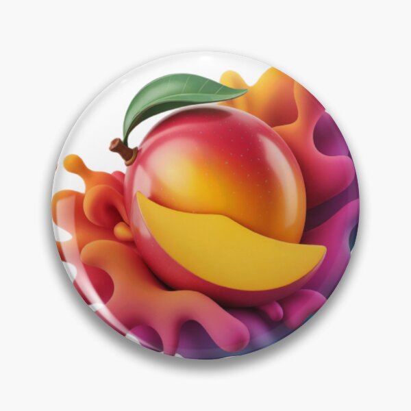 Item preview, Stylized Mango with Slice and Multicolored Liquid Splash on Black designed and sold by Creative88Art.