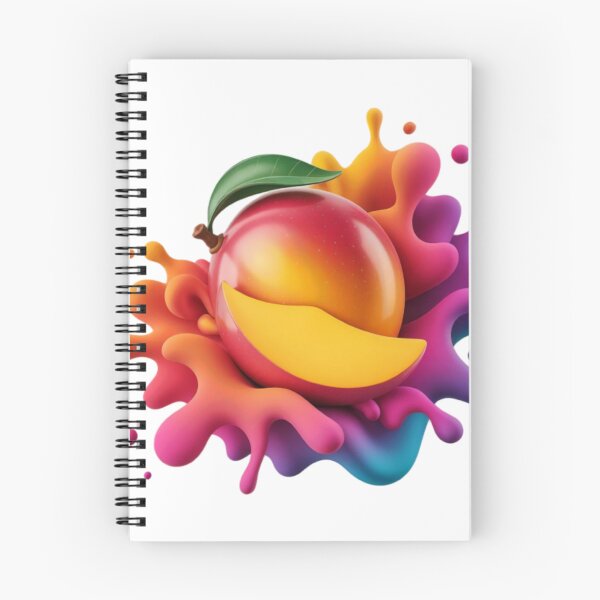 Item preview, Stylized Mango with Slice and Multicolored Liquid Splash on Black designed and sold by Creative88Art.