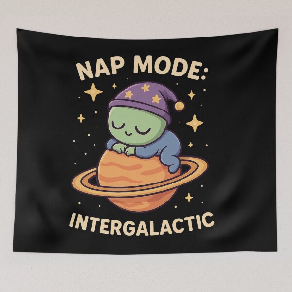 Item preview, Nap Mode: Intergalactic – Kawaii Alien Sleeping on Saturn designed and sold by Doostod.