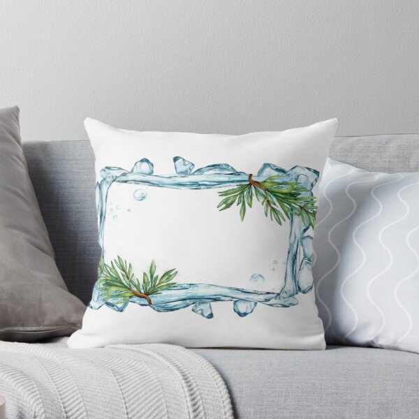 Item preview, Rectangular Frame with Icy Blue Elements and Pine Branches designed and sold by Creative88Art.