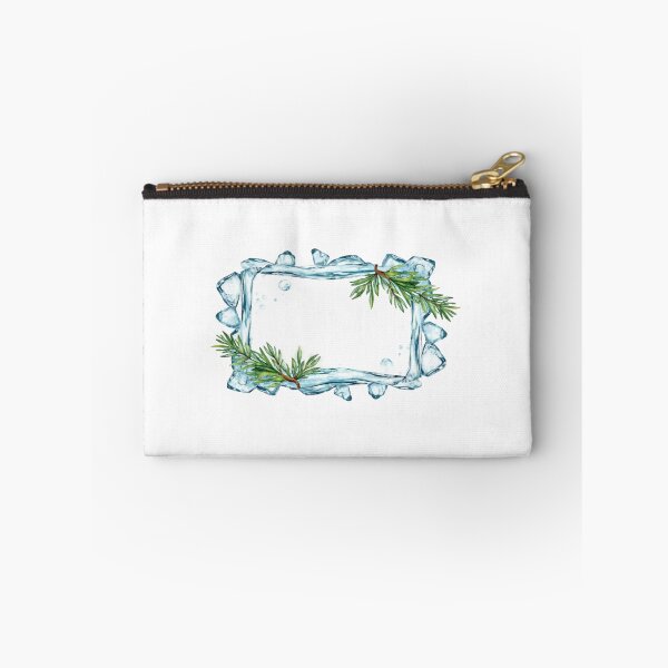 Item preview, Rectangular Frame with Icy Blue Elements and Pine Branches designed and sold by Creative88Art.