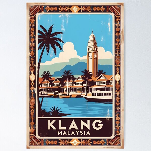 Item preview, Klang Malaysia Vintage Travel Tourism 2 designed and sold by TravelersGems.