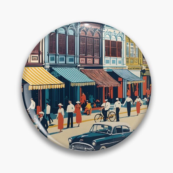 Item preview, Jonker Street Malaysia Vintage Travel Tourism 2 designed and sold by TravelersGems.