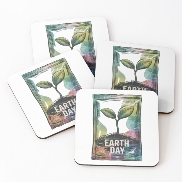 Item preview, Illustration of a Green Plant with Earth Day Text and Colorful Background designed and sold by Creative88Art.