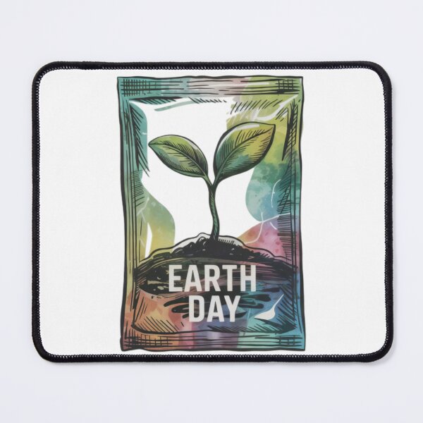 Item preview, Illustration of a Green Plant with Earth Day Text and Colorful Background designed and sold by Creative88Art.