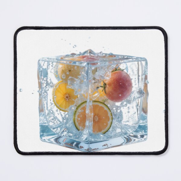 Item preview, Transparent Water Cube with Suspended Fruits and Splashes designed and sold by Creative88Art.