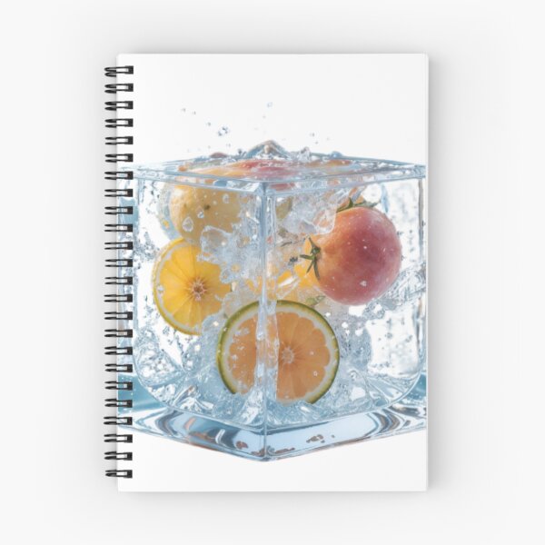 Item preview, Transparent Water Cube with Suspended Fruits and Splashes designed and sold by Creative88Art.
