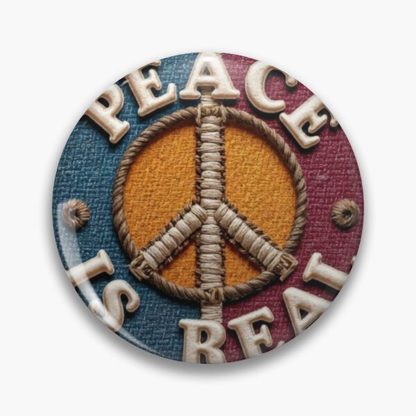Item preview, Circular Embroidered Patch with Peace Symbol and Bold Text designed and sold by Creative88Art.