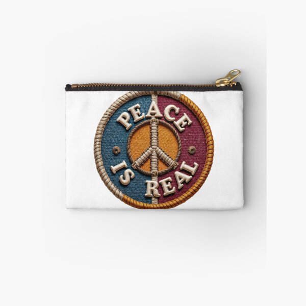 Item preview, Circular Embroidered Patch with Peace Symbol and Bold Text designed and sold by Creative88Art.