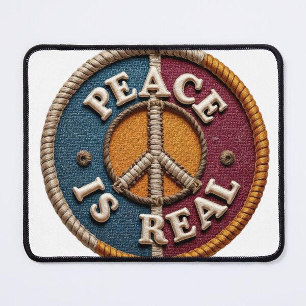 Item preview, Circular Embroidered Patch with Peace Symbol and Bold Text designed and sold by Creative88Art.