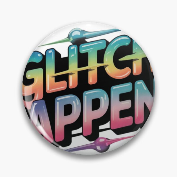 Item preview, Glitch Happens Text with Gradient Colors on Black Background designed and sold by Creative88Art.