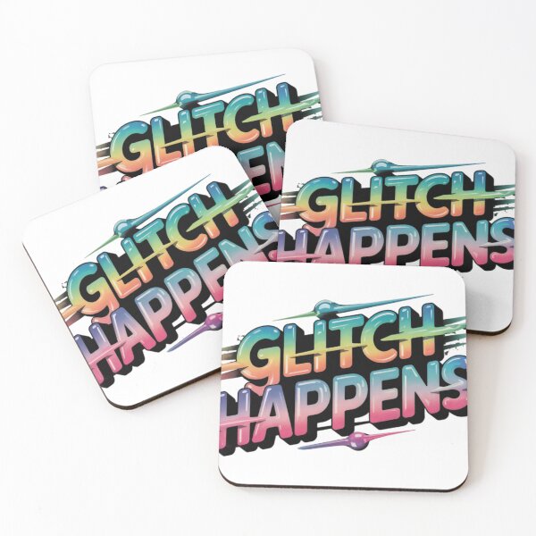 Item preview, Glitch Happens Text with Gradient Colors on Black Background designed and sold by Creative88Art.