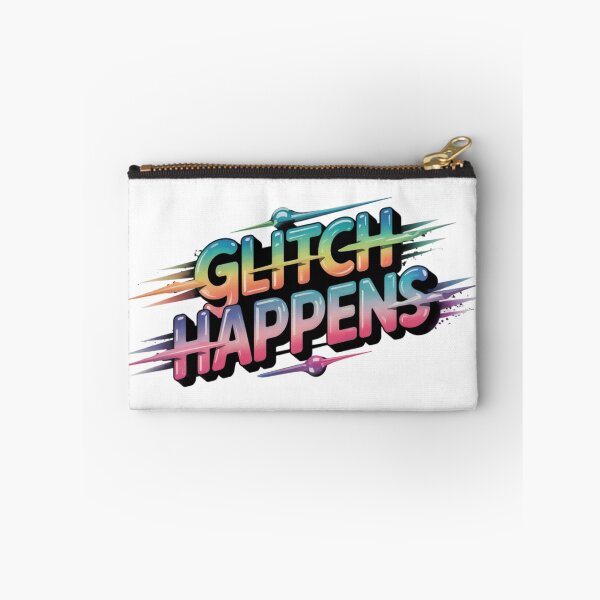Item preview, Glitch Happens Text with Gradient Colors on Black Background designed and sold by Creative88Art.