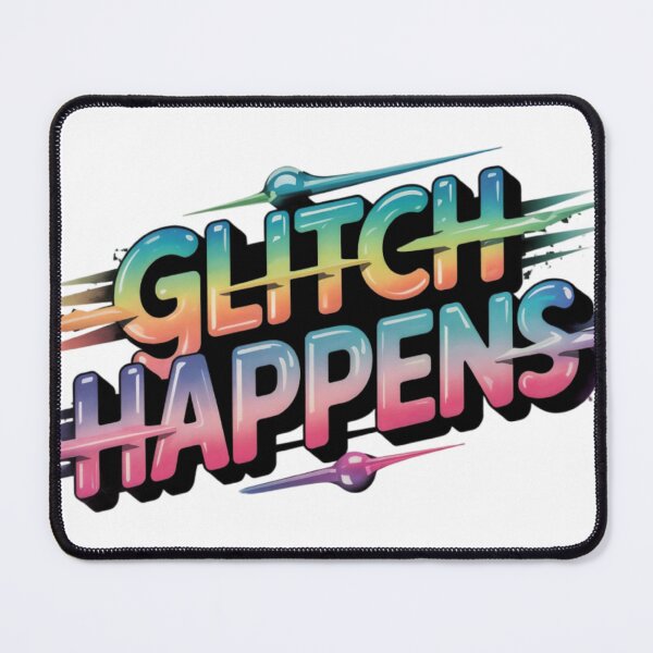 Item preview, Glitch Happens Text with Gradient Colors on Black Background designed and sold by Creative88Art.