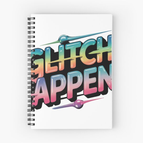 Item preview, Glitch Happens Text with Gradient Colors on Black Background designed and sold by Creative88Art.
