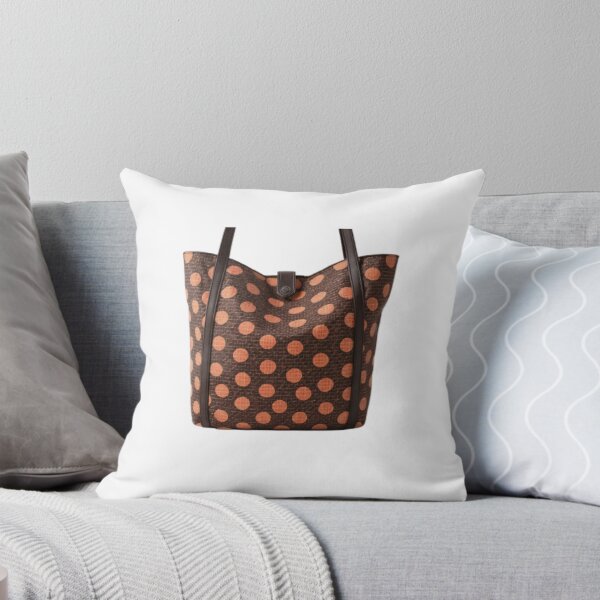 Item preview, Brown Tote Bag with Orange Polka Dots and Leather Straps designed and sold by Creative88Art.