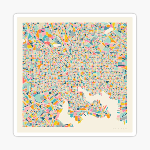Item preview, BALTIMORE CITY STREET MAP designed and sold by JazzberryBlue.