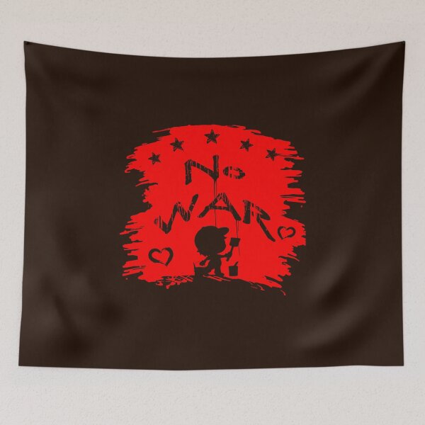 Item preview, No War Please - Stop War - Silhouette of a Child Painting A peaceful protest for Peace - Red design designed and sold by ZechJohnRB.