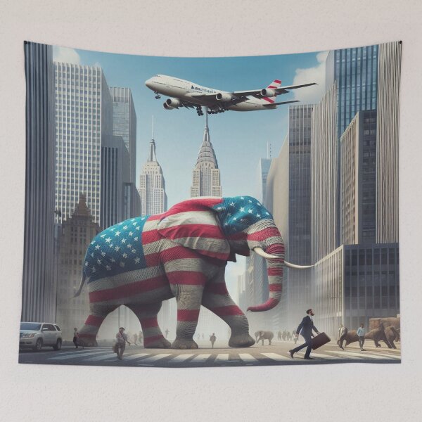 Item preview, Urban Jungle: A Giant Elephant Takes Over the Skyline in Bold American Style! designed and sold by FotoworldEdel.