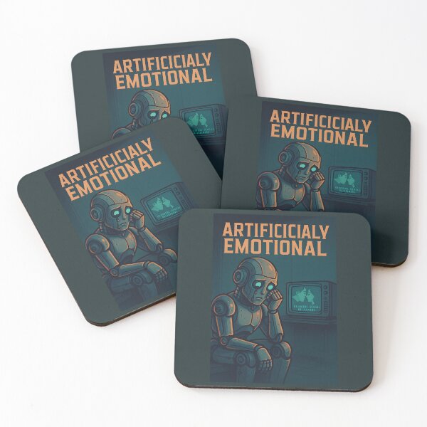 Item preview, Artificially Emotional – Sad Robot Watching Romance designed and sold by VoidBloom Studio.