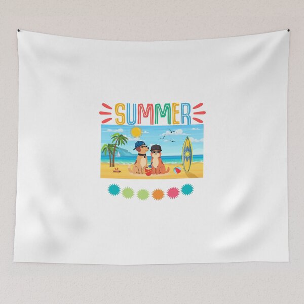 Item preview, Funny dog and cat enjoying summer together ! designed and sold by Abdelillah10.