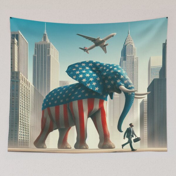 Item preview, Urban Jungle: A Giant Elephant Takes Over the Skyline in Bold American Style! designed and sold by FotoworldEdel.