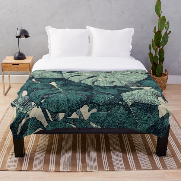 Aperçu de l'œuvre Impression botanique vintage de la jungle, motif feuille de Monstera foncé créée et vendue par Altered Pixels.