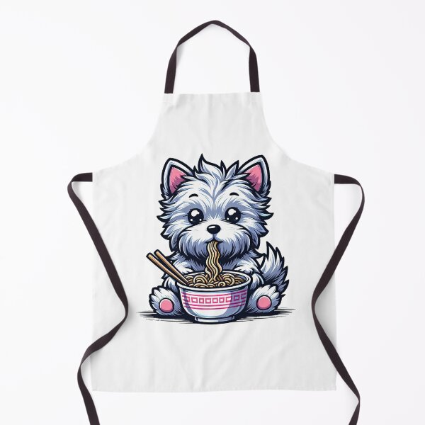 Item preview, Scottish Terrier Anime Dog Eating Ramen Noodles designed and sold by doodIllustrate.