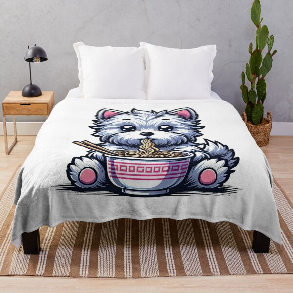 Item preview, Scottish Terrier Anime Dog Eating Ramen Noodles designed and sold by doodIllustrate.
