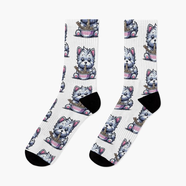 Item preview, Scottish Terrier Anime Dog Eating Ramen Noodles designed and sold by doodIllustrate.