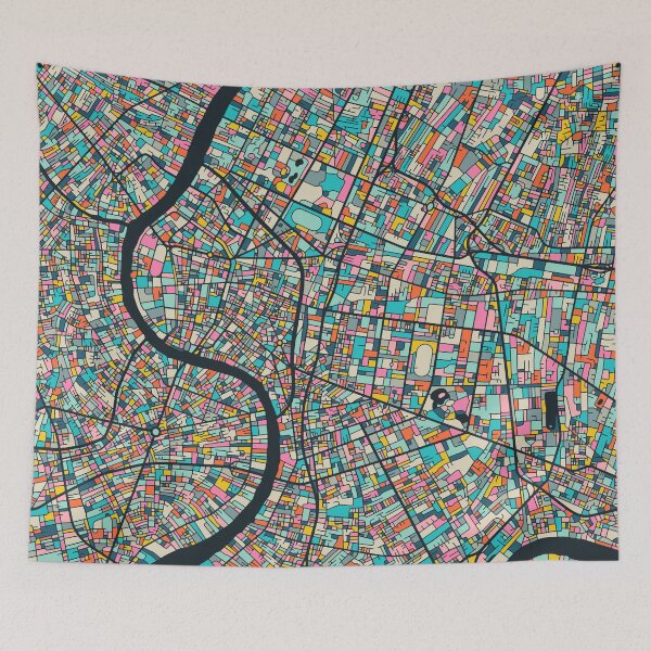 Item preview, BANGKOK CITY STREET MAP designed and sold by JazzberryBlue.
