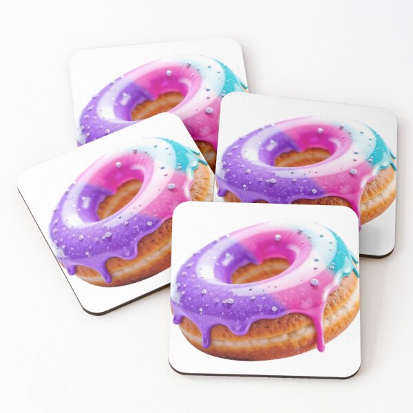 Item preview, Gradient Glazed Donut with Reflective Droplets on Black Background designed and sold by Creative88Art.