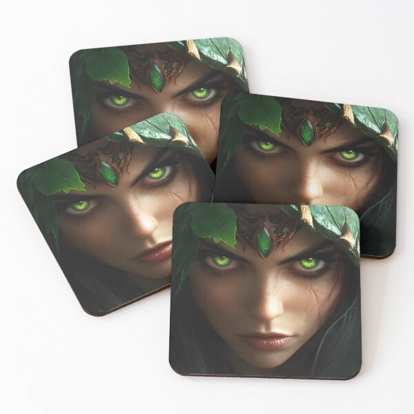 Item preview, Mystical Woman with Enigmatic Green Eyes and Cloak designed and sold by Artessie.